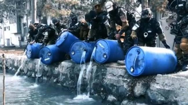 thousands of litres of liquor into kabul canal