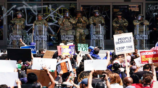 trump administration deploys marines los angeles