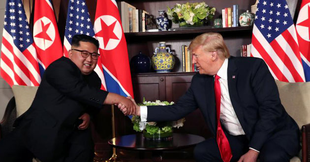 trump and kim in singapore