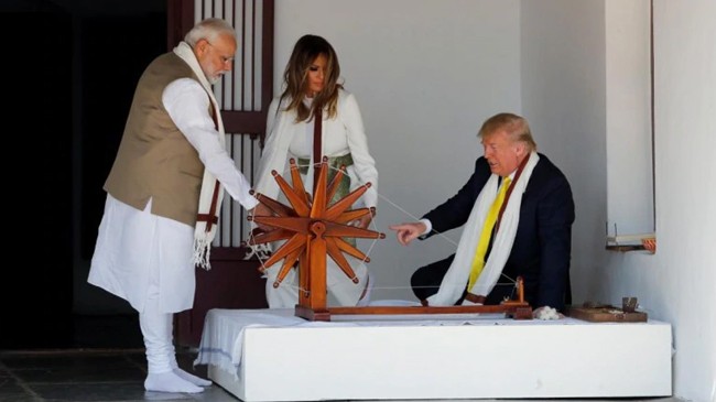 trump did not name gandhi at gandhi ashram02