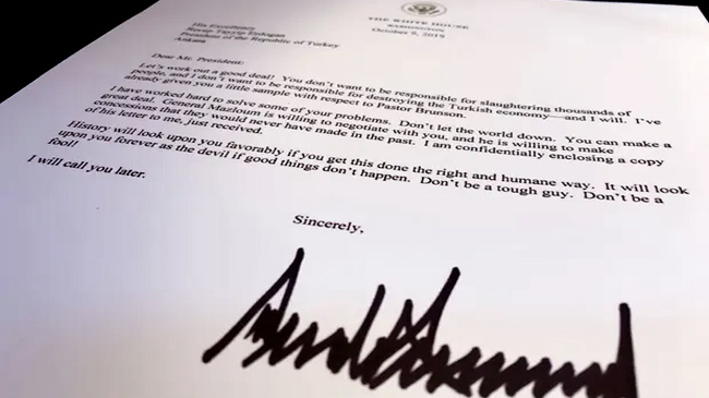 trump erdogan letter