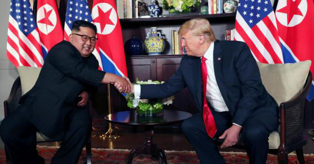 trump kim at the meeting