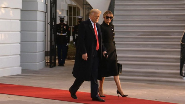 trump leaving white house with melania