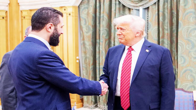 trump syria interim president ahmed al sharaa