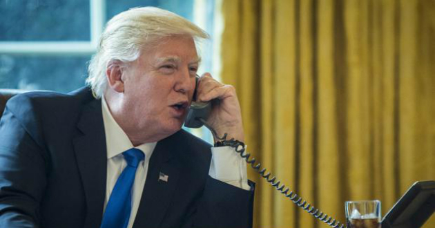 trump talking over phone
