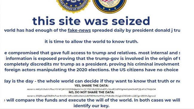 trumps website hacked
