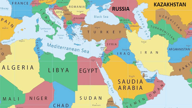 turkey arab world map