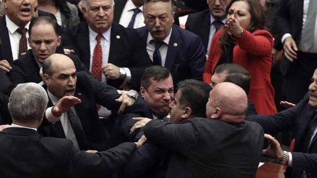 turkey parliament brawl