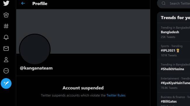 twitter permanently banned kangana ranaut
