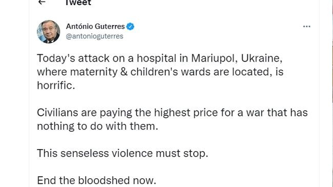 un secretary general tweet
