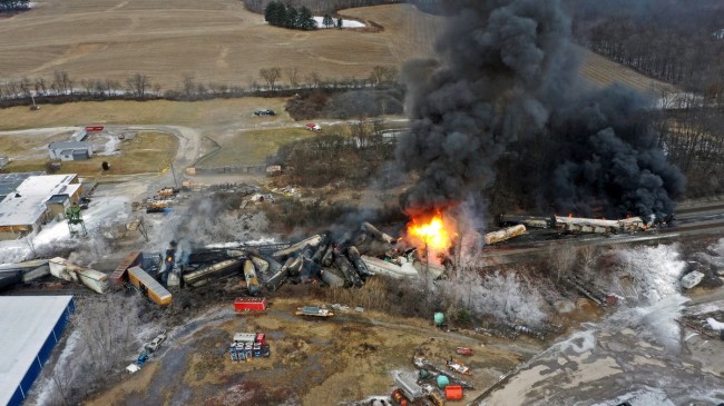 us train burning ohio