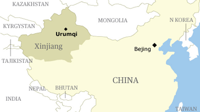 uyghur map