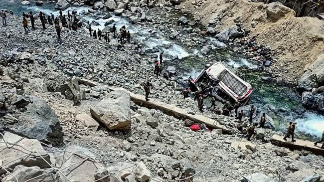 vehicle into river