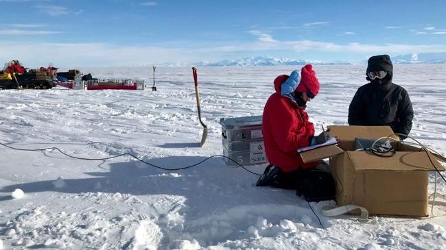 water detected under antarctic ice