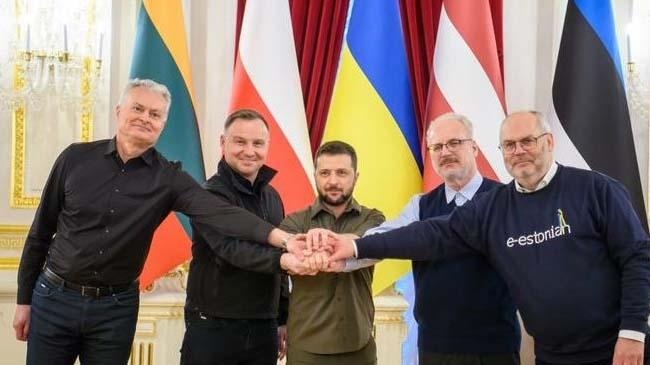 zelenskyy on wednesday met with his polish lithuanian latvian and estonian counterparts